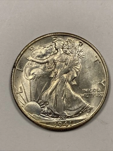 1941-D Walking liberty Half .50. Nice AU.