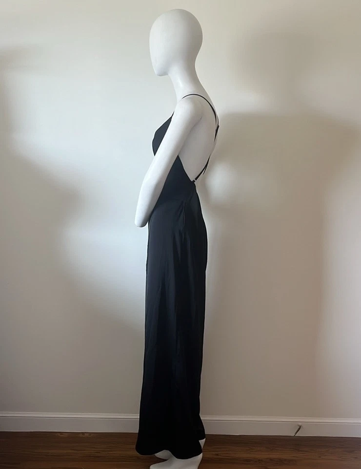 Mono para mujer 2bella negro sin espalda pierna ancha satinado talla L nuevo con etiqueta Foto 3 de 4