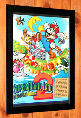 1992 Super Mario Land 2 6 Golden Coins Small Werbeblatt Poster Ad Page Framed