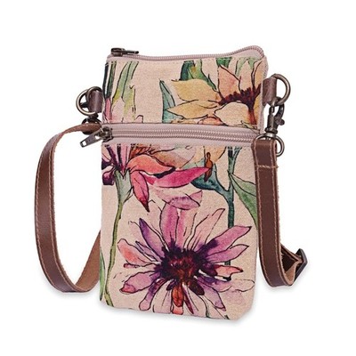 Wild Aster Floral Sling Bag for Mobile Phone - 33x5.5 Flower Purses for Women...