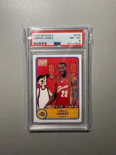 2003 Bazooka Lebron James Rookie Card • PSA 8 • #276