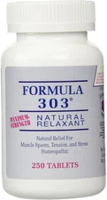 Dee Cee Labs Formula 303 Maximum Strength All-Natural Relaxant Tablets, 250 Tabl