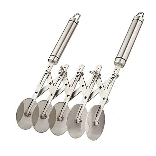 5 Wheel Pastry Cutter with Handle Stainless Steel Double cutter Adjustable Pi...
Opens in a new wind