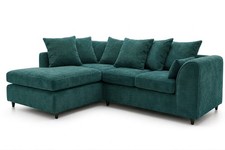3 Seater Teal Color Chenille fabric Corner Sofa L Shape Fabric Living Room Couch