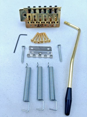 Gold Tremolo Bridge System Kit For Fender Stratocaster Strat Electric Guitar