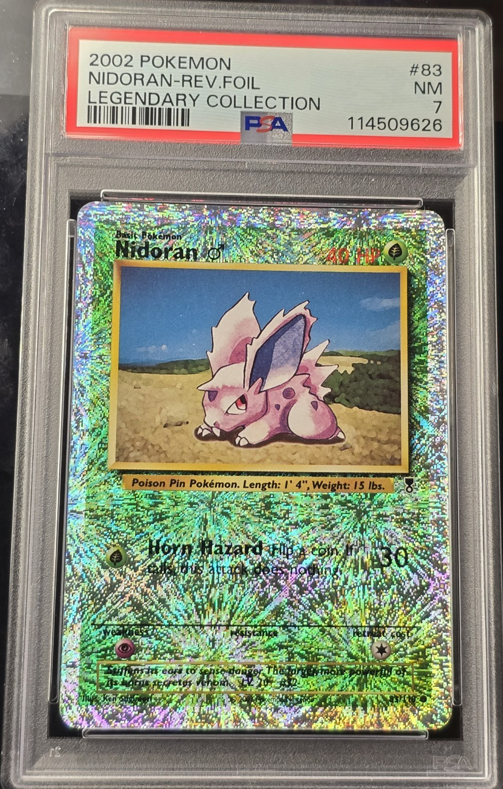 2002 POKEMON LEGENDARY COLLECTION #83 NIDORAN-REVERSE FOIL PSA 7