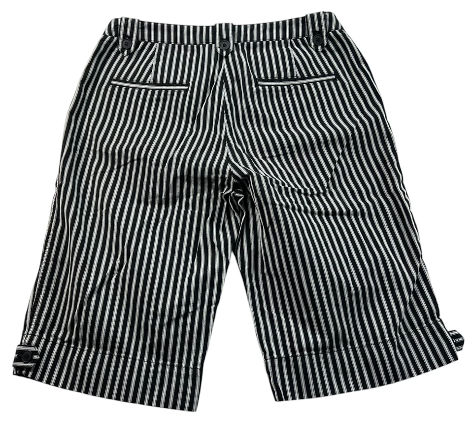 Pantalones cortos deportivos Jones New York para mujer talla 4 negros grises a rayas 100 % algodón Foto 2 de 4