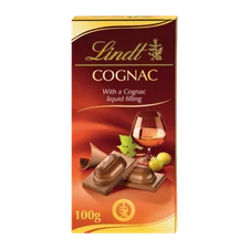 🥃 LINDT COGNAC - ALCOHOL FILLING - MILK CHOCOLATE - 100G - SUPREME - QUALITY 🍫