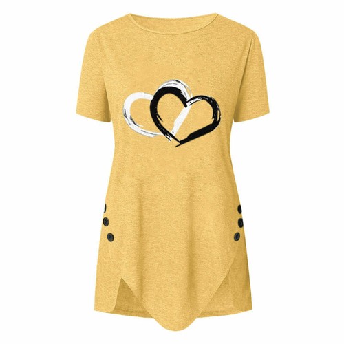 Women Tunic Long Tops Summer Short Sleeve Blouse Ladies Casual T Shirt Plus size - Picture 20 of 22