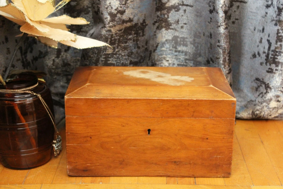 Vintage Treasure chest Personalized wooden chest of drawers Russia 19th
