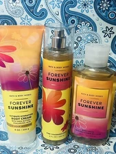 Bath & Body Works Forever Sunshine Fragrance Mist Spray Body Cream Shower Gel