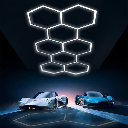 8x DIY Hexagon LED Röhren Werkstatt Garage Wand Decken Leuchte Beleuchtung Lampe - Bild 18 von 21