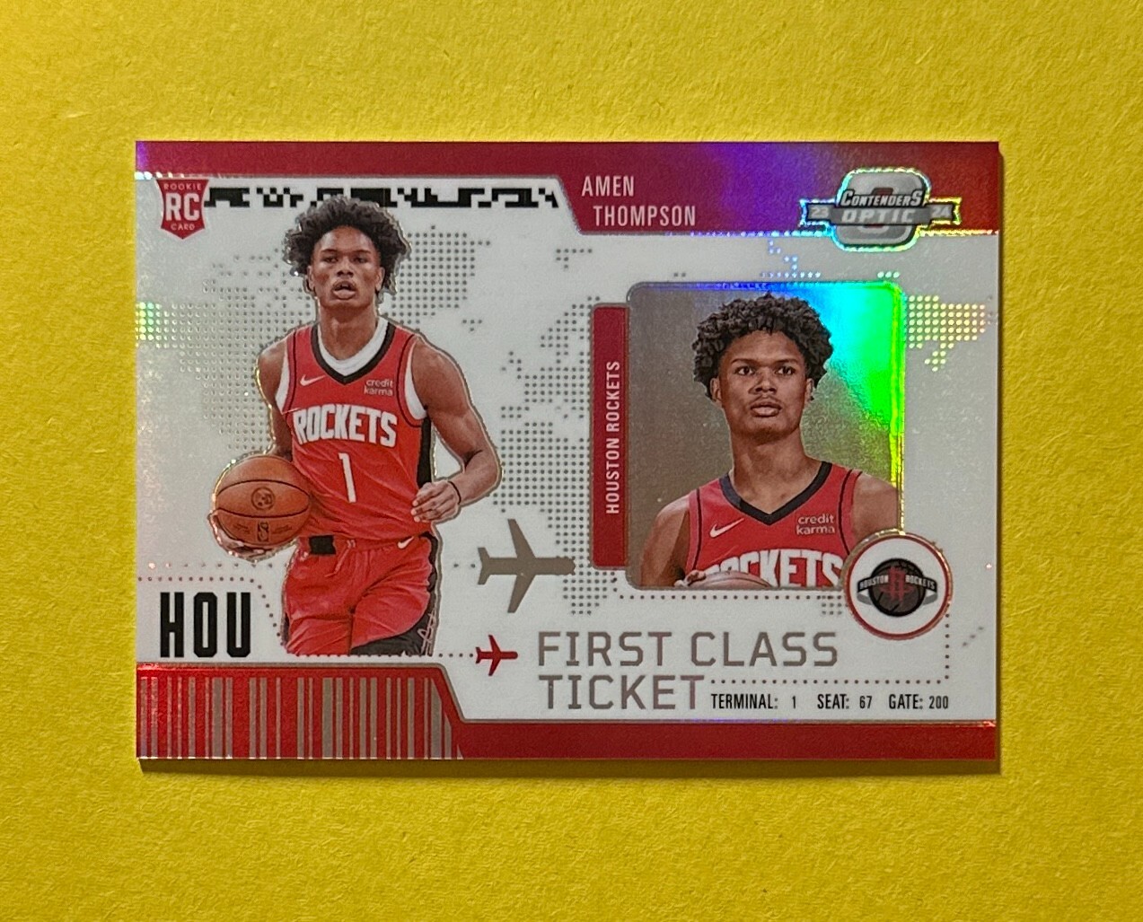 2023-24 PANINI CONTENDERS OPTIC AMEN THOMPSON FIRST CLASS TICKET ROOKIE CARD #15