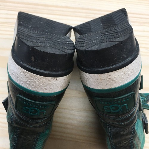 UGG Duck Boots Womens 5 Marais Green Plaid Waterproof Buckle Strap Ankle Top - Picture 14 of 22