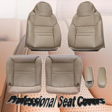 Fits For 2000 2001 Ford Excursion Driver & Passenger Bottom & Top Seat Cover Tan