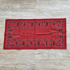 Vtg Froso Sweden Table Runner Dresser Scarf 11.5" x 23" Gingerbread Cookies Red