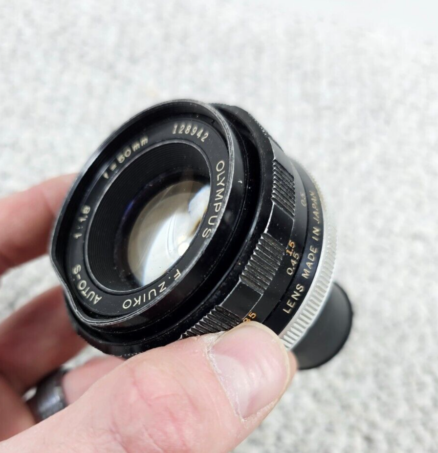 Vintage Olympus F.Zuiko Auto-s 50mm f1.8 Camera Lens Japan As Is
