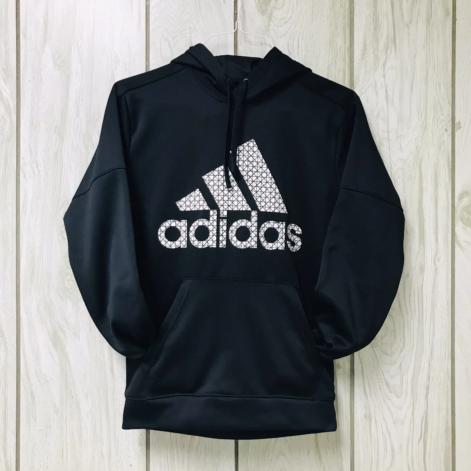 Adidas Men Geometric Lines Graphic Climawarm Performance Hoodie S