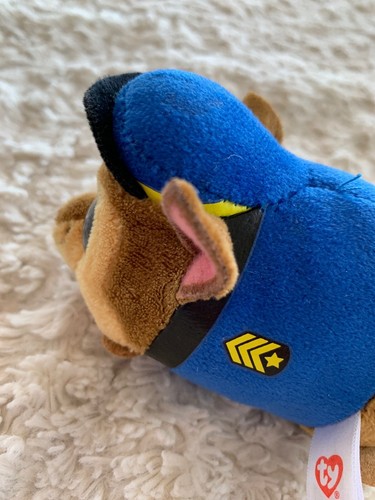 Ty Paw Patrol CHASE Azul Marrón Gorro Boo Pequeño Animal de Peluche Juguete - Imagen 4 de 7