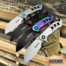 7.75" Camping Pocket Knife 3.25" Blade EDC Titanium Coated Hunting Knife