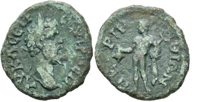 Ancient Rome 193-211 AD THRACE PERINTHOS AE SEPTIMIUS SEVERUS HERMES KERYKEION