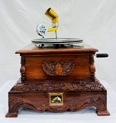 Gramophone - Phonograph New Working - Record Player Antique Style - Handmade Gra - Picture 14 of 16