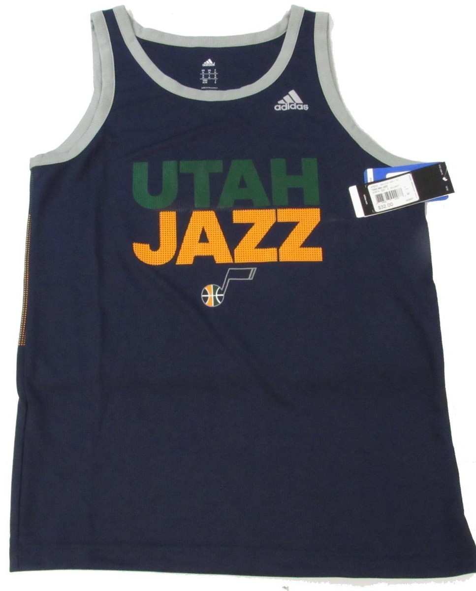 New Utah Jazz Mens Sizes M-L Blue Climalite Adidas Tank Top