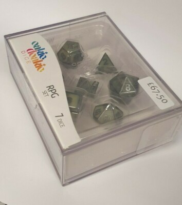 Oakie Doakie Metal RPG Dice Set - Glow In The Dark - Druid's Blaze Edition - View #14