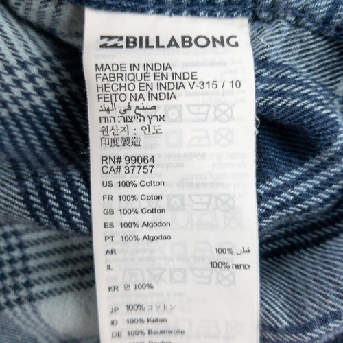 Billabong Freemont Flanell Herren XL Langarm Knopfleiste kariert blau leicht - Bild 8 von 14