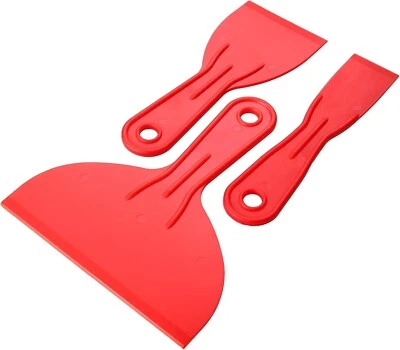 LR SUPPLIES 3 Pc Plastic Scraper Set Putty Filler Spreader Wallpaper Spatula Tool Paint Car