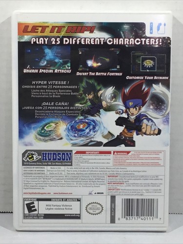 Juego Hudson Beyblade Metal Fusion Battle Fortress Wii Clasificado E YS-950 - Imagen 2 de 3