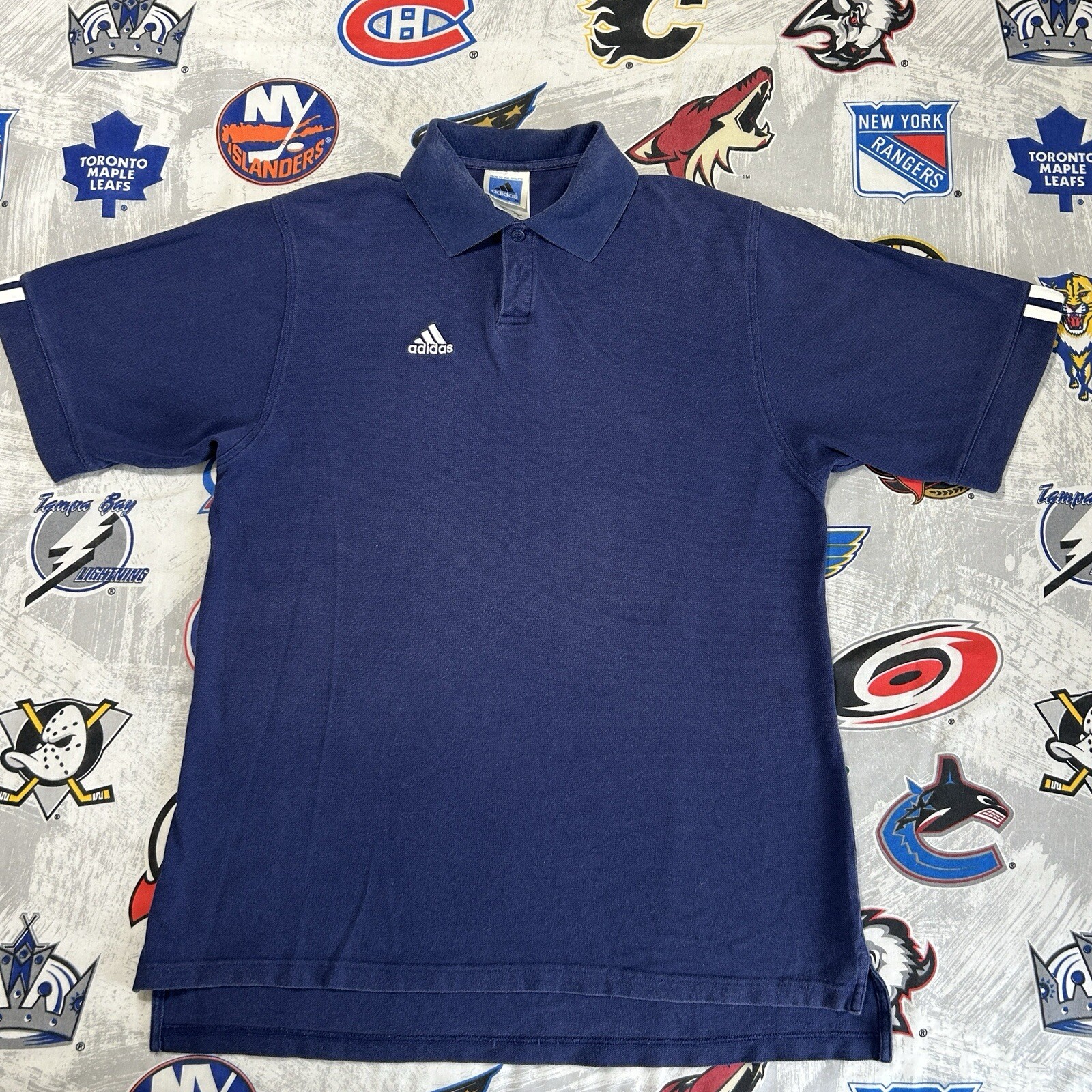 adidas Men's Classic Blue Polo Shirt with Logo