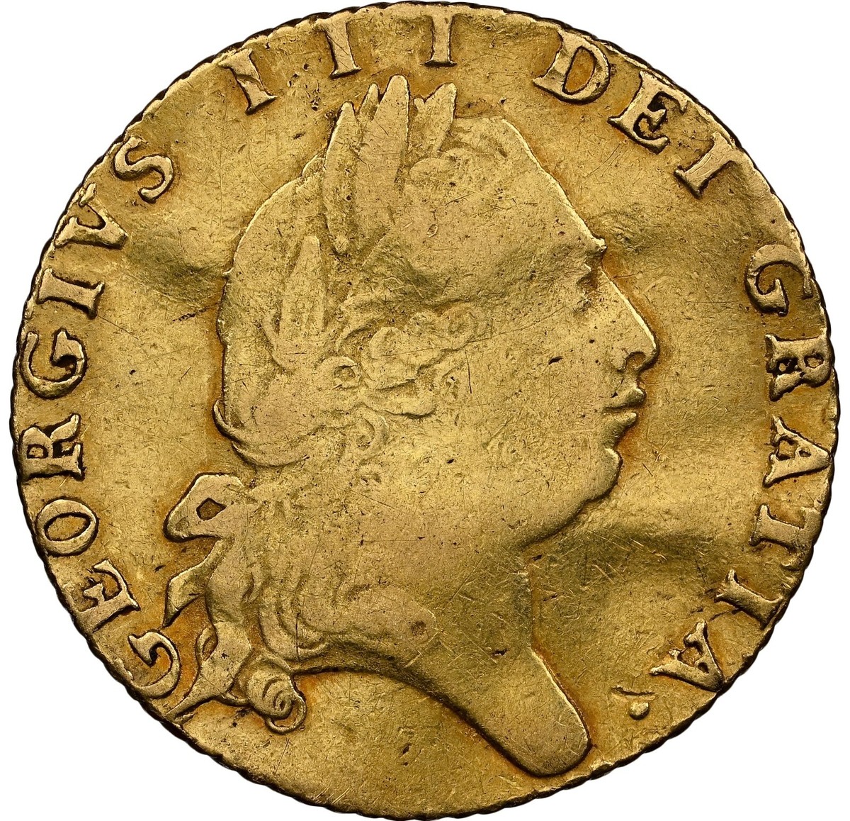 NGC-VF35BN　イギリス領ガイアナ　1813　ジョージ3世　銅貨 Great Britain - 1797 George III Half Guinea - NGC VF Details