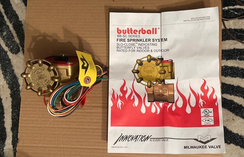 Milwaukee Slo-Close Butterball Valve 1-1/2" 175 PSI BB-SC Series 76G2 Fire