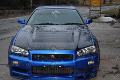 SEIBON Carbon Fiber Hood DS for 98-02 Skyline GTR/GT-R R34