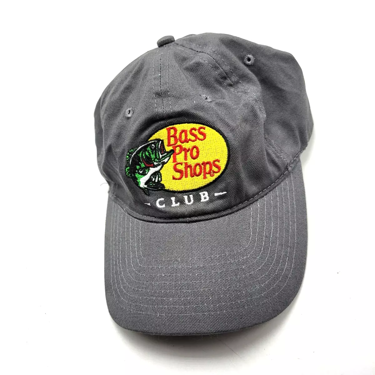 Bass Pro Shops Club Fishing Hat Cap Gray Adult Used Strapback G15