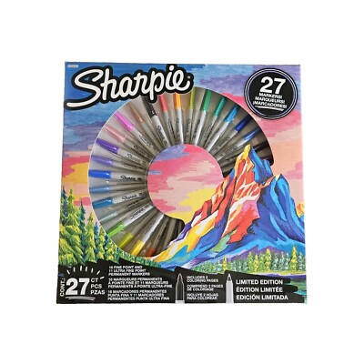 New Sharpie Permanent Markers 27 Colors Limited Edition Gift Collection Rainbow