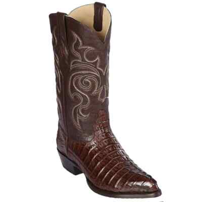 LOS ALTOS BROWN GENUINE CROCODILE CAIMAN TAIL J-TOE WESTERN BOOT (D) 990107