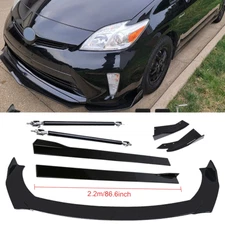 Front Bumper Lip Spoiler Splitter Glossy Black Extension for TOYOTA Camry