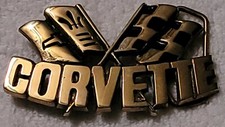 Vintage 1981 Chevy Corvette Solid Brass  Belt Buckle Commemorative 