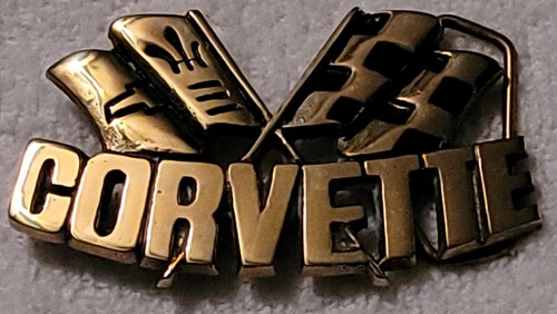 Vintage 1981 Chevy Corvette Solid Brass Belt Buckle Commemorative
