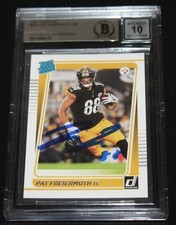 2021 Panini Donruss Pat Freiermuth Signed RC, Steelers, AUTO 10, BECKETT BAS