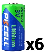 6 SIX PKCELL LITHIUM CR123A 3V BATTERY DL123 EL123 CR17345 123 BRAND NEW