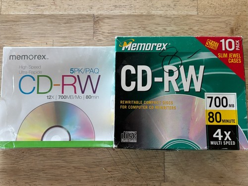 Memorex - CD-RW - 4X & 12x 80 Min 700 MB - 10 COUNT TOTAL - w/Slim Jewel Cases