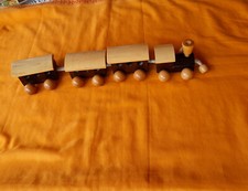 Kinderspielzeug,Massivholz,Holzzug+3 Waggons ...