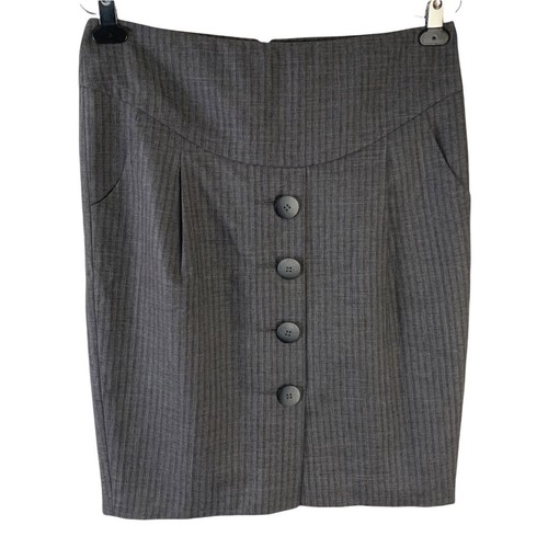 Kenzie striped pencil fitted women’s skirt front buttons Size 8
