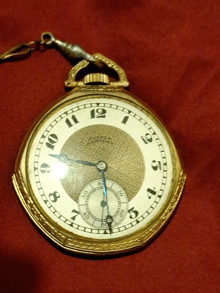 1919 Dueber Hampden 7 Jewel 14K Gold Filled Model 5 Openface Pocket Watch - Image 3 of 4