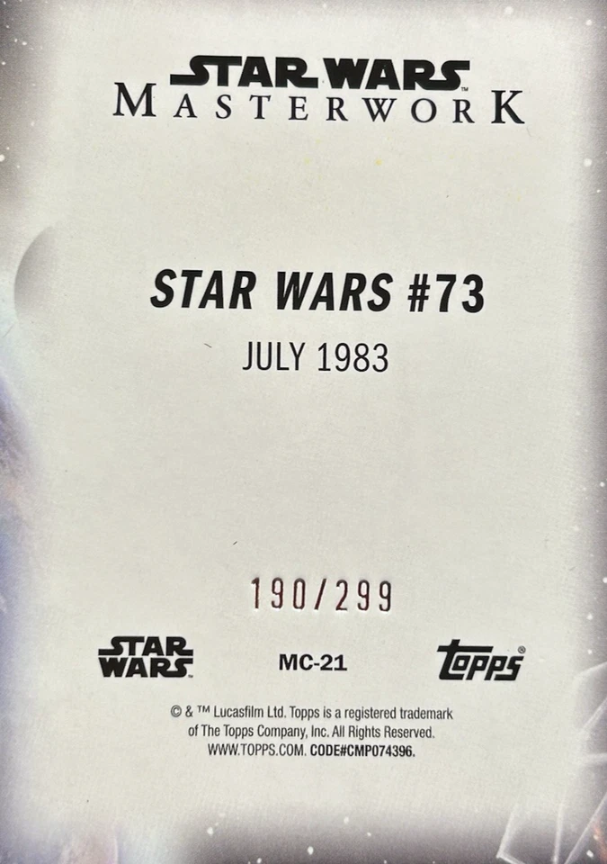 2024 Star Wars Masterwork #73 July 1983 Marvel Covers Rainbow Foil #190/299 - Image 3 of 4