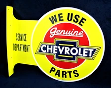 Genuine CHEVROLET Parts -*US MADE* Metal Flange Sign - Man Cave Garage Bar Décor