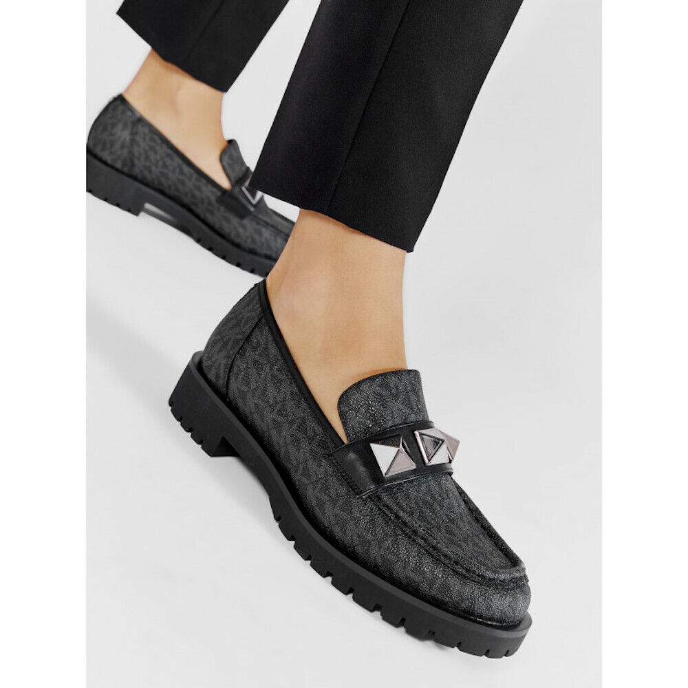 Michael KorsマイケルコースHolland Monogram Loafersローファー MICHAEL KORS HOLLAND MK MONOGRAM STUDDED LOAFERS WOMEN SHOES
